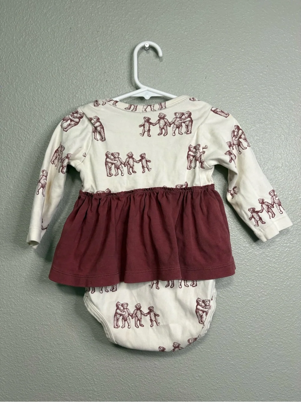 Kate Quinn Organic Cotton Teddy Bear Bodysuit Dress | 18-24M